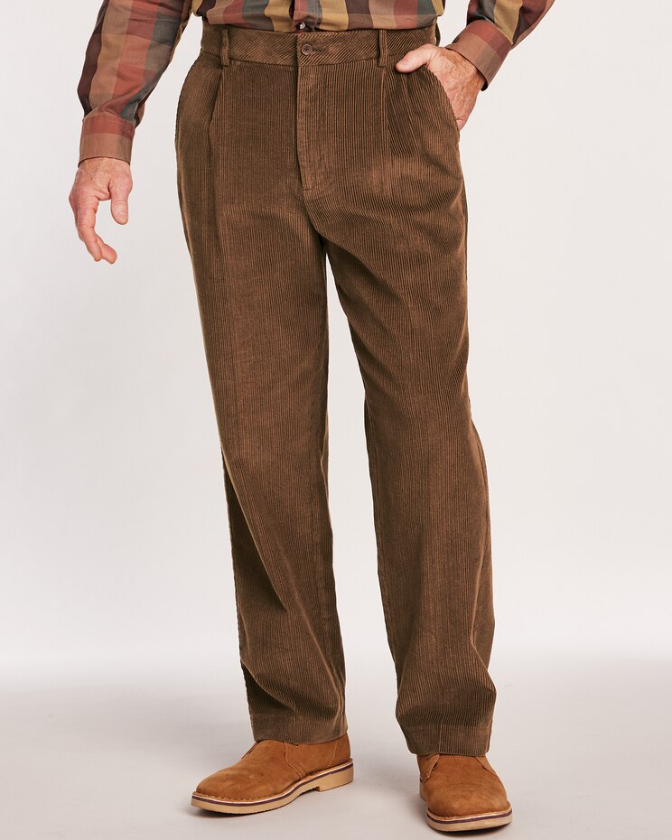 John Blair Relaxed-Fit Hidden Elastic Wide-Wale Corduroy Pants image number 1