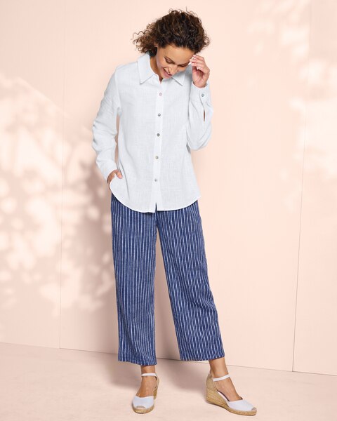 Linen-Blend Shirt