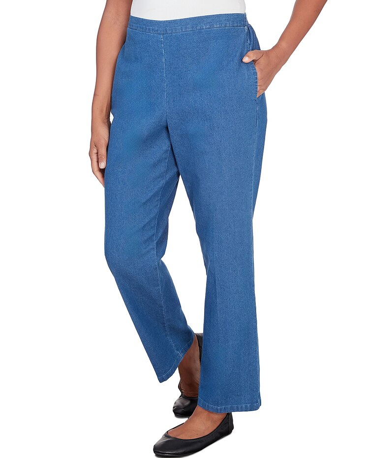Alfred Dunner® Lavender Fields Denim Pull On Average Length Pant image number 3