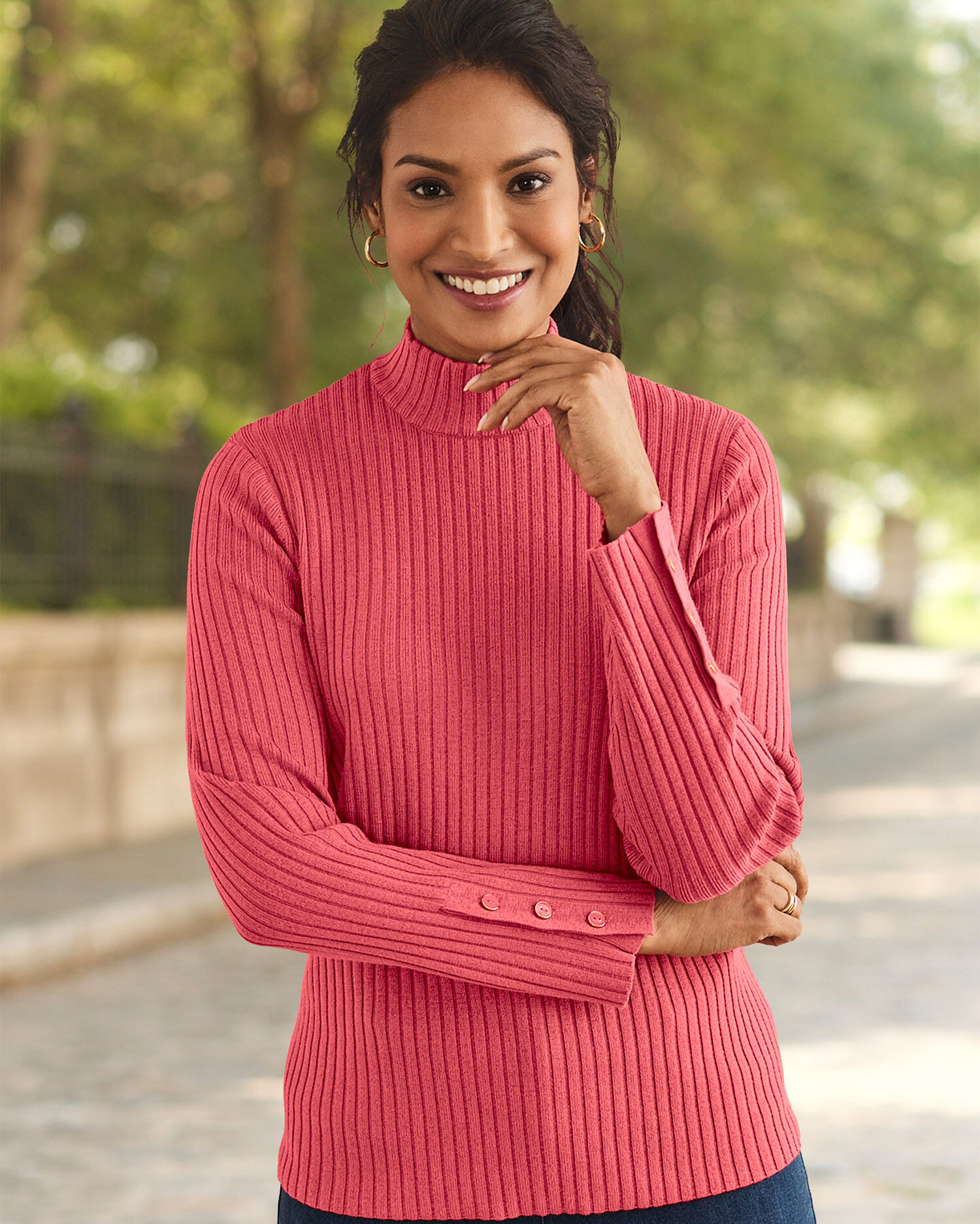 Mock collar sweater online