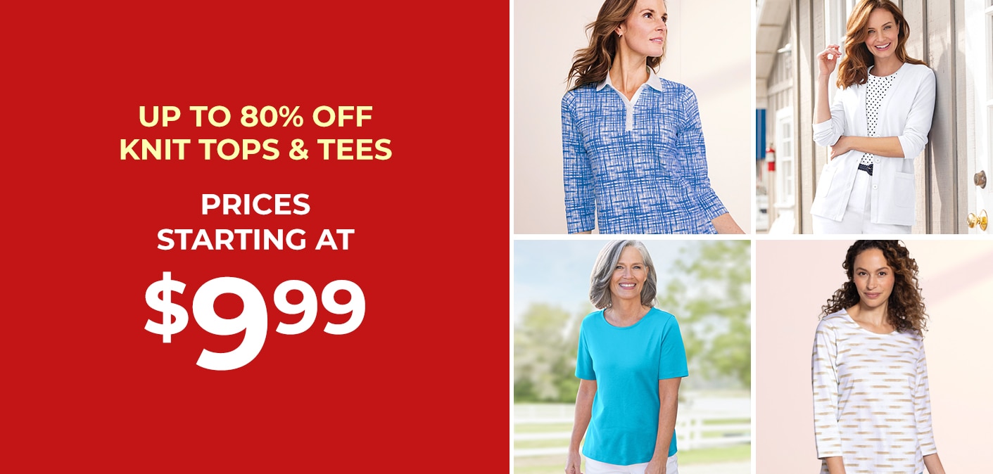 collection of models wearing Appleseed's knit tops in various styles